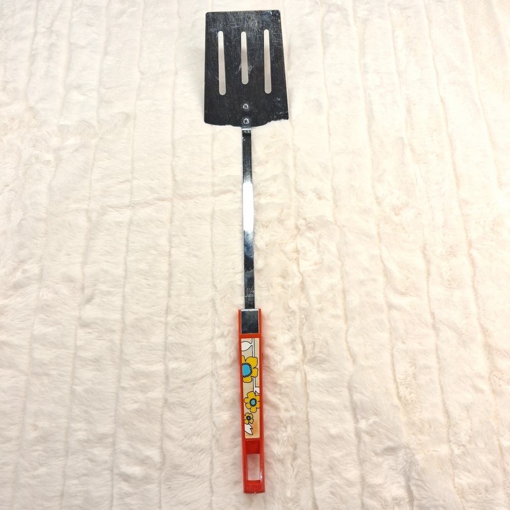 Vintage Ekco‎ Stainless Mid-Century USA Long Handle Slotted Spatula Flipper 19"